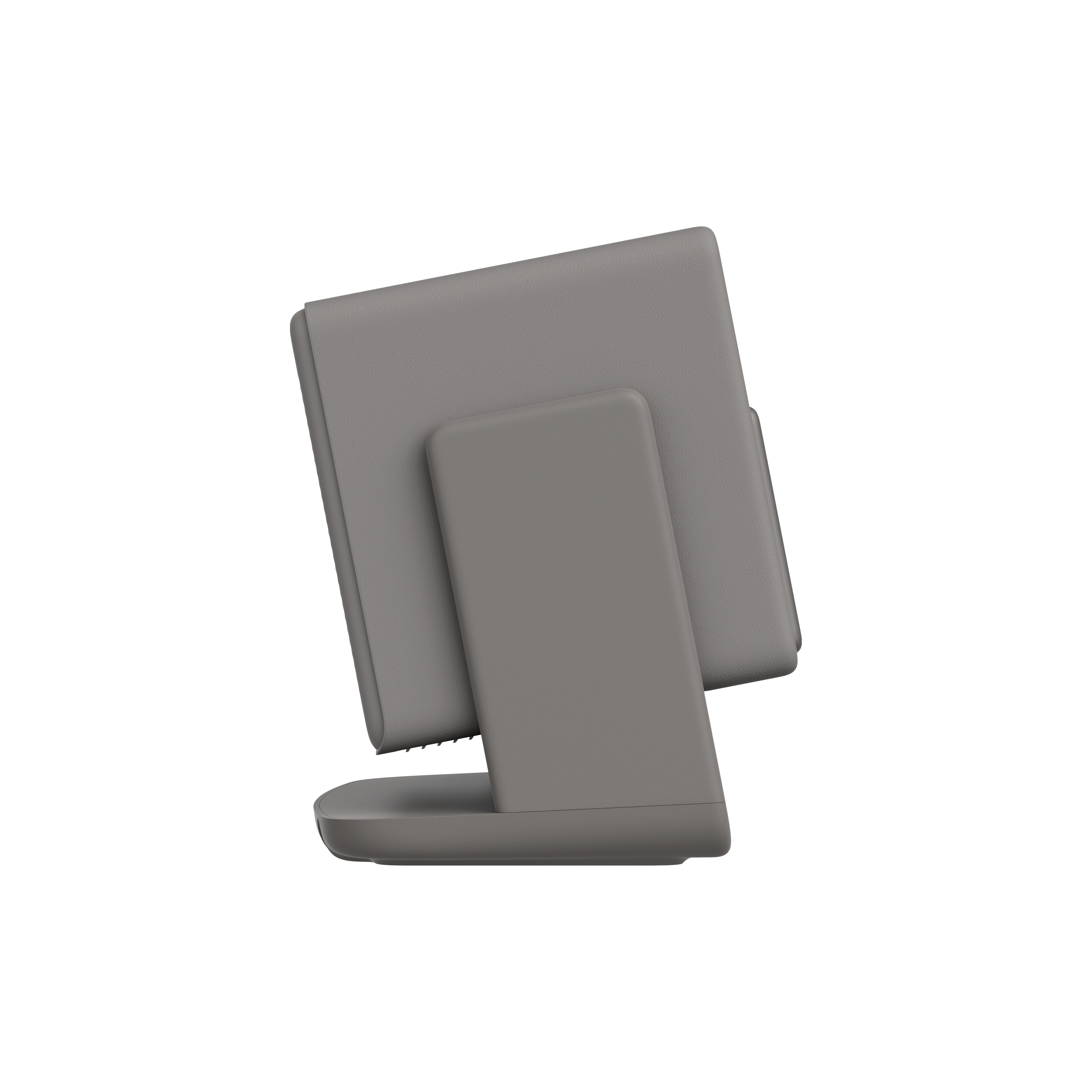 HORIZON 20 projector side profile in matte gray with integrated stand showcasing sleek design.