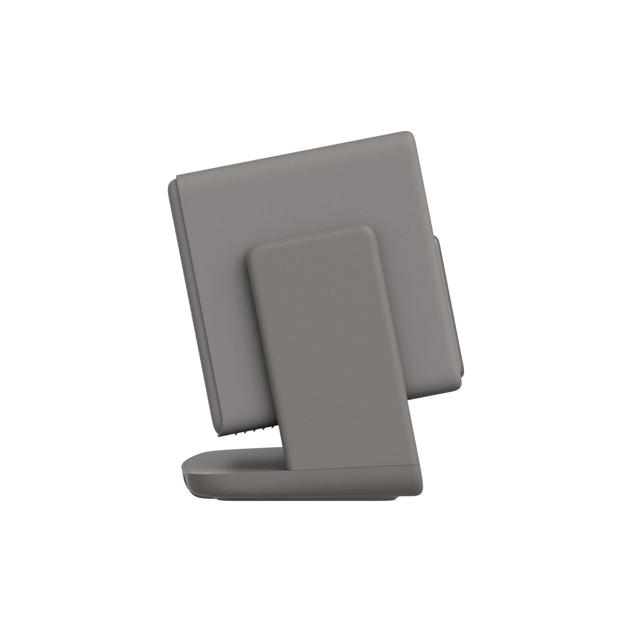 HORIZON 20 projector side profile in matte gray with integrated stand showcasing sleek design.