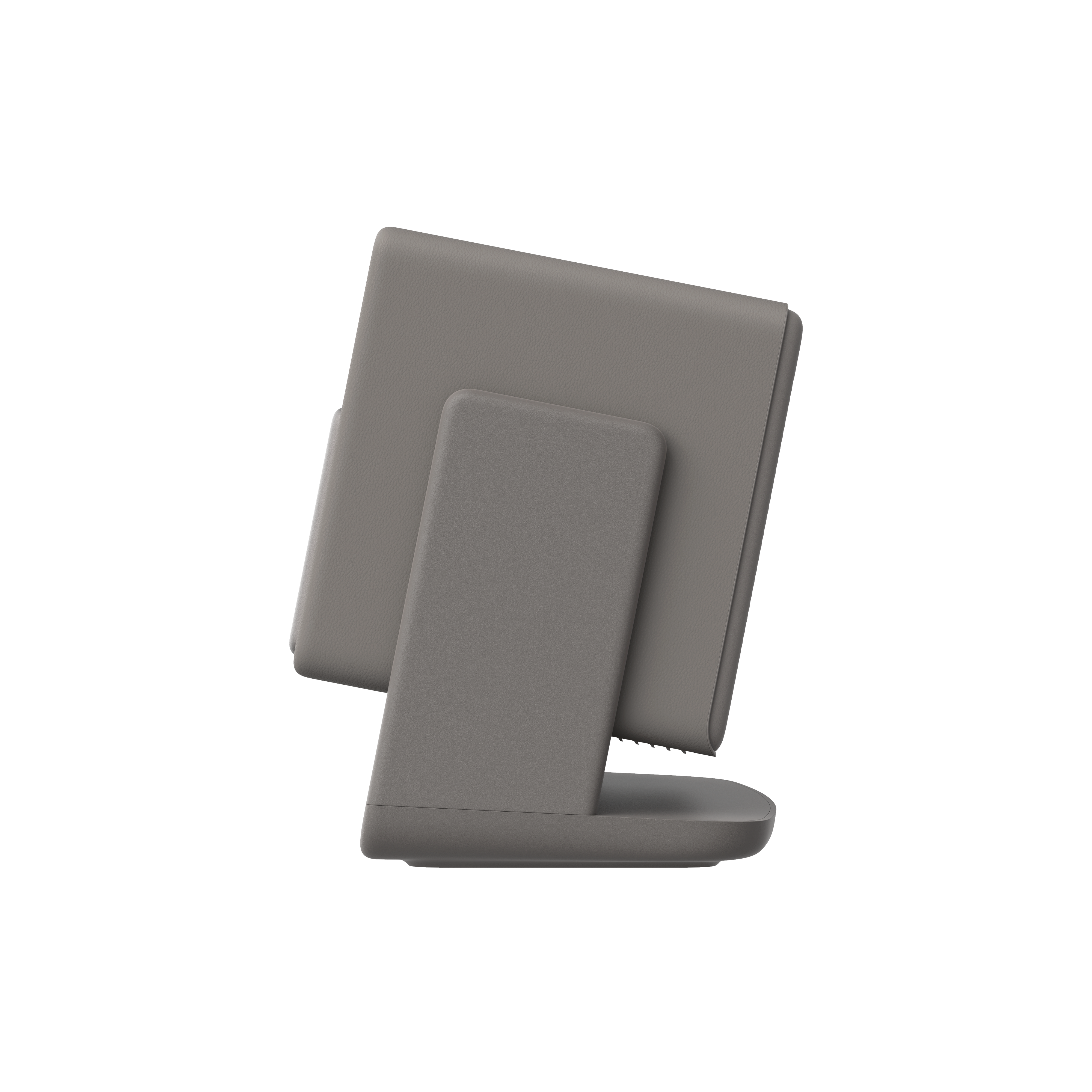 HORIZON 20 Max projector in elephant grey, side view showing sleek stand and minimalist design.