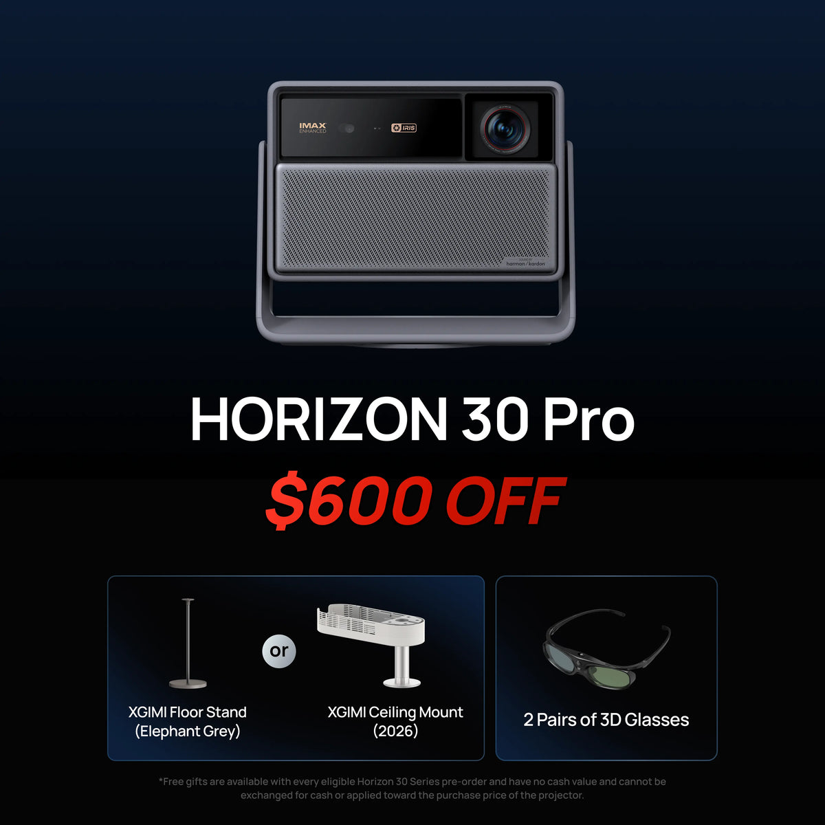 XGIMI HORIZON 30 Pro 4K Triple Laser Projector | 4800 ISO Lumens