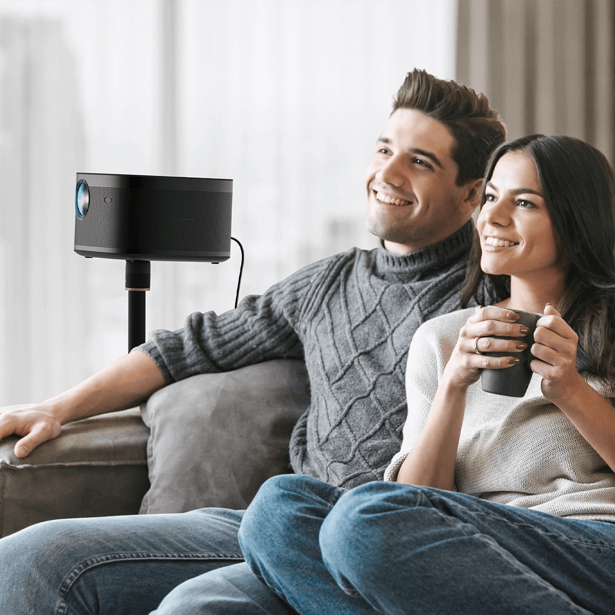 get an immersive movie experience with your lover in living room through HORIZON Pro 4K projector