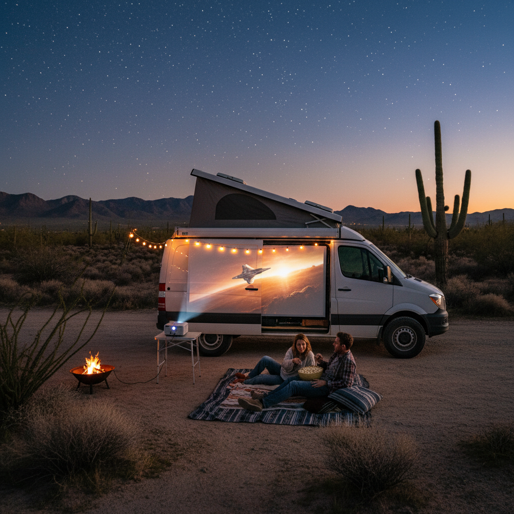 Projecting on the Side of Your Van: Tips for Nomadic Movie Nights cover