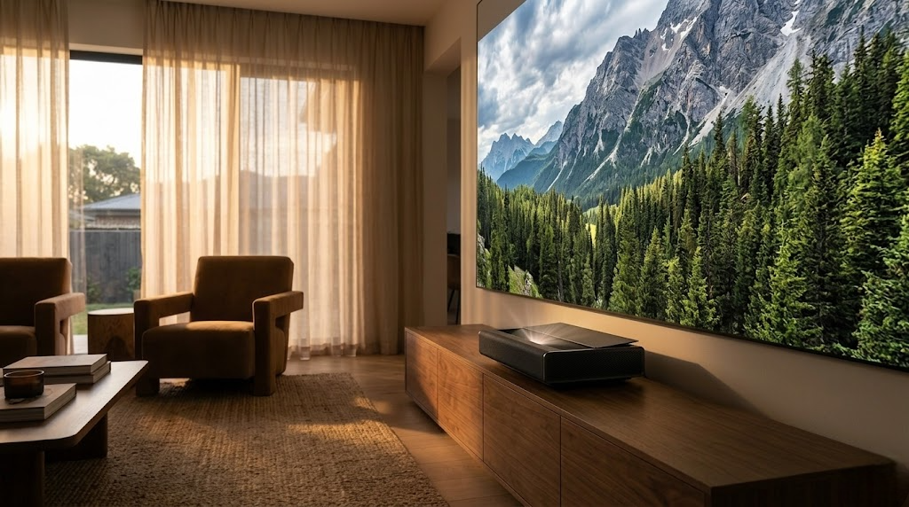 XGIMI projector delivering stunning HDR picture quality for cinematic home viewing