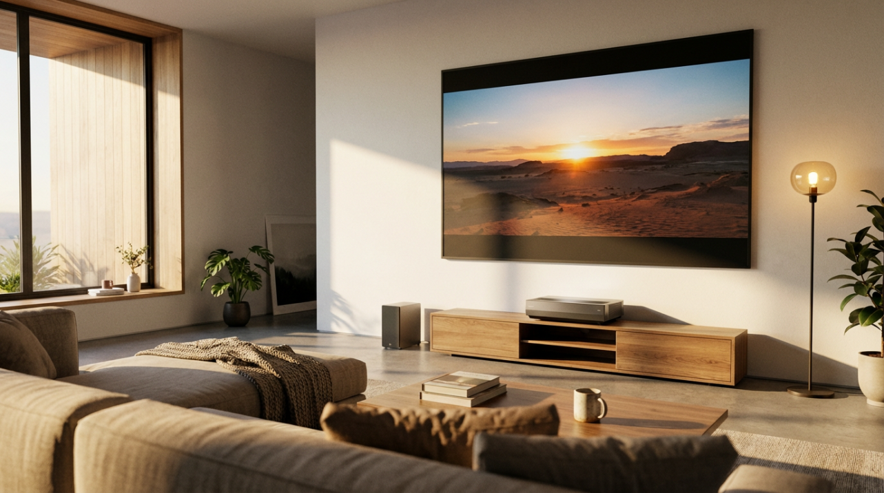 XGIMI projector displaying vibrant home theater entertainment experience