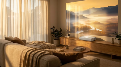 XGIMI projector displaying vibrant home theater entertainment experience