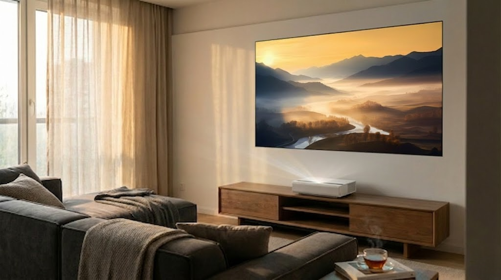 XGIMI projector displaying vibrant home theater entertainment experience