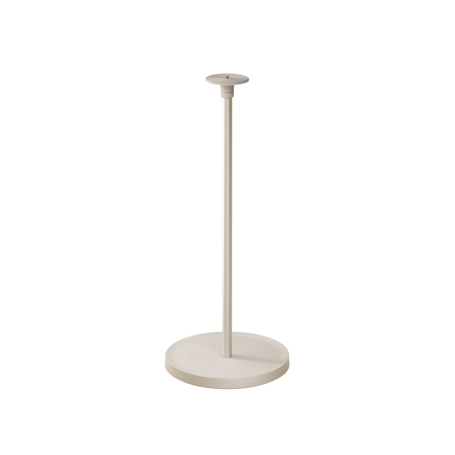Minimalist beige metal floor stand with circular base for XGIMI HORIZON S Series projectors.
