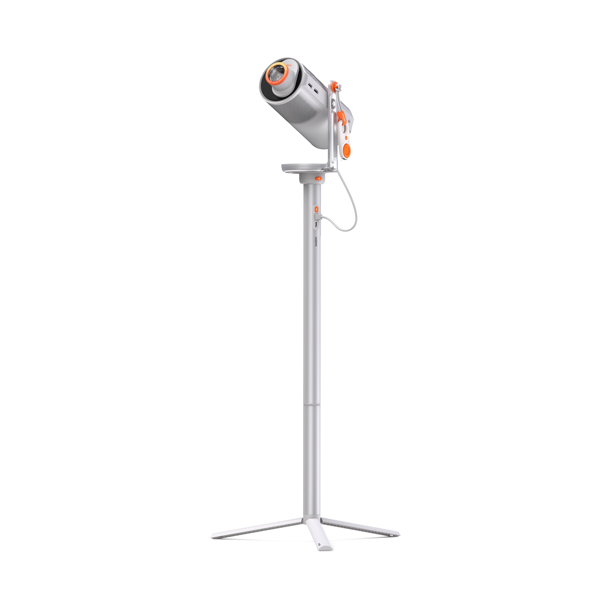 There is a 2-in-1 floor stand, customized for XGIMI MoGo 4 Series projectors, for both mounting and power charging. (Sold Separately)