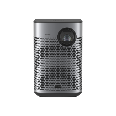 Front photo of XGIMI Halo+ (New): It is a LED compact projector with two built-in speakers of Harman Kardom. It is ideal for outdoor uses. 