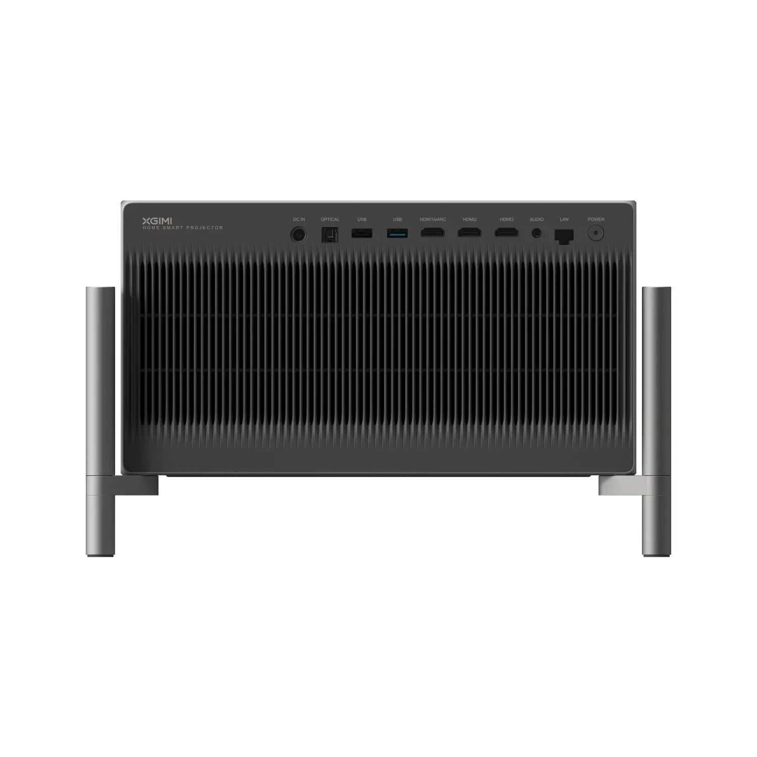XGIMI TITAN Noir Max Back View: 7 Input Ports of DC × 1,HDMI × 3 , LAN × 1 ,USB 3.0 × 1, USB 2.0 × 1