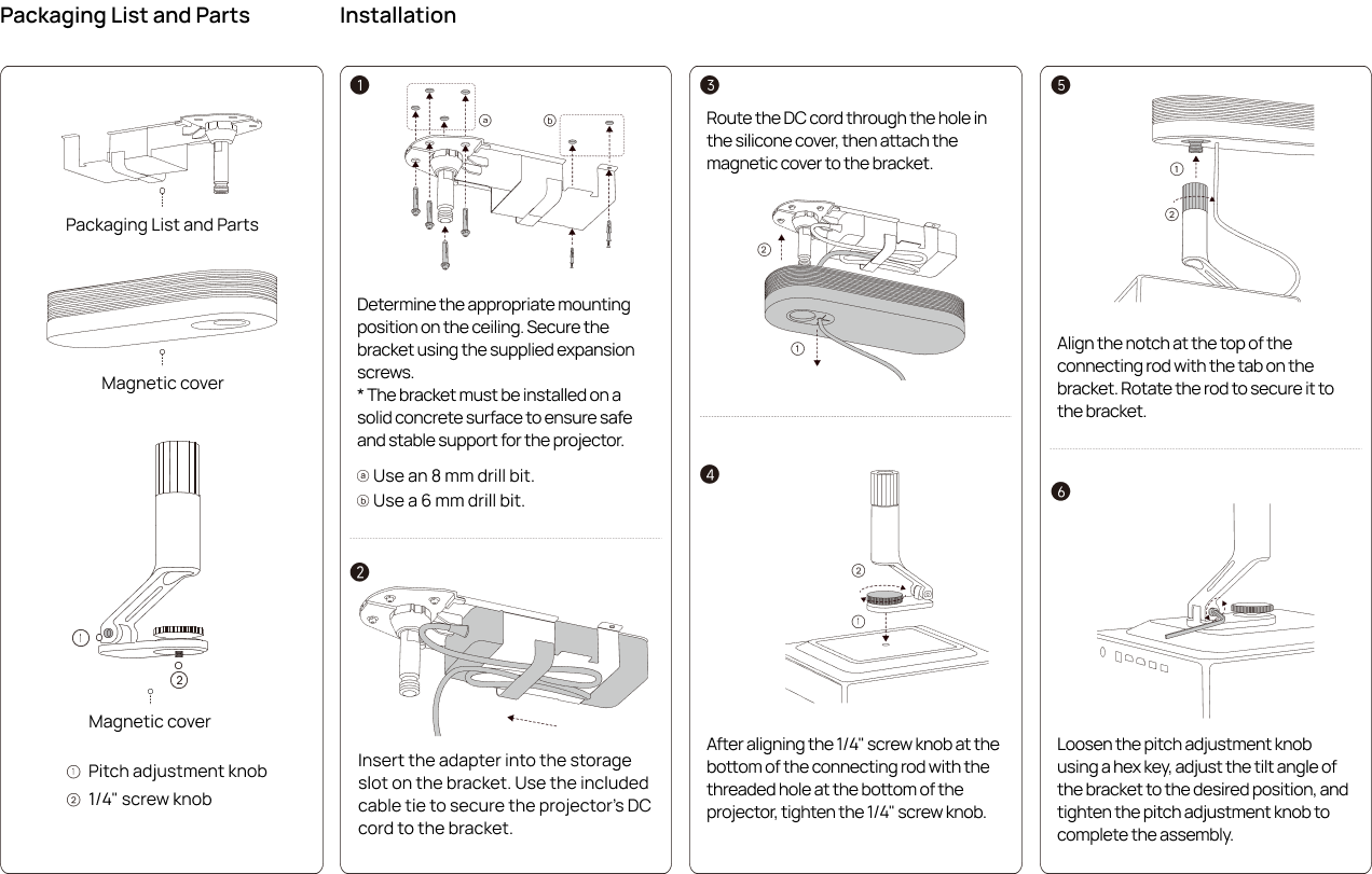 XGIMI Ceiling Mount mountingguide.png__PID:3672e2be-43e7-4b14-945a-58cd8deba586