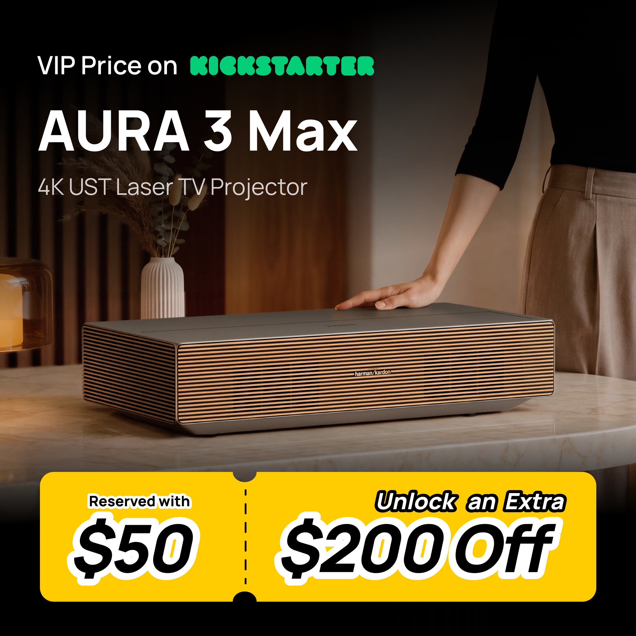 AURA 3 Max 4K Laser Ultra Short Throw Projector