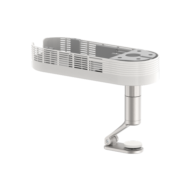 White and silver XGIMI ceiling mount for Horizon, Elfin, Halo, MoGo projectors. Aluminum, adjustable, modern design.